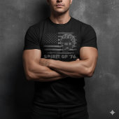 Patriotic Motorcycle Skull Grunge Tee T-shirt