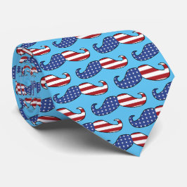 Patriotic Mustache Pattern Stropdas