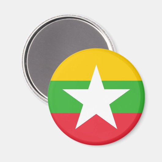 Patriotic Myanmar Flag Magneet (Voorkant / Achterkant)