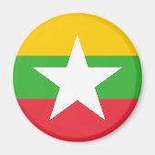 Patriotic Myanmar Flag Magneet (Voorkant)