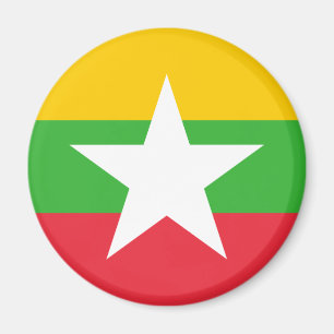 Patriotic Myanmar Flag Magneet