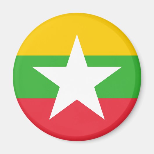 Patriotic Myanmar Flag Magneet (Voorkant)