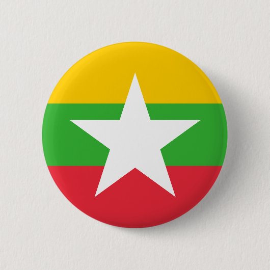 Patriotic Myanmar Flag Ronde Button 5,7 Cm (Voorkant)