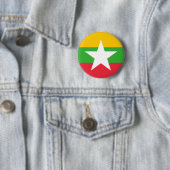 Patriotic Myanmar Flag Ronde Button 5,7 Cm (In situ)