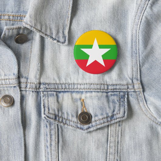 Patriotic Myanmar Flag Ronde Button 5,7 Cm (In situ)