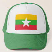 Patriotic Myanmar Flag Trucker Pet (Voorkant)