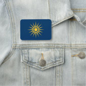 Patriotic name tag with flag of Macedonia, Greece (In situ)