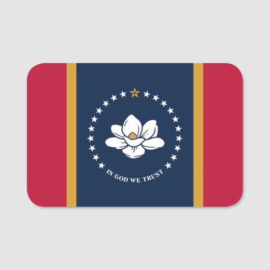 Patriotic name tag with flag of Mississippi, USA (Voorkant)