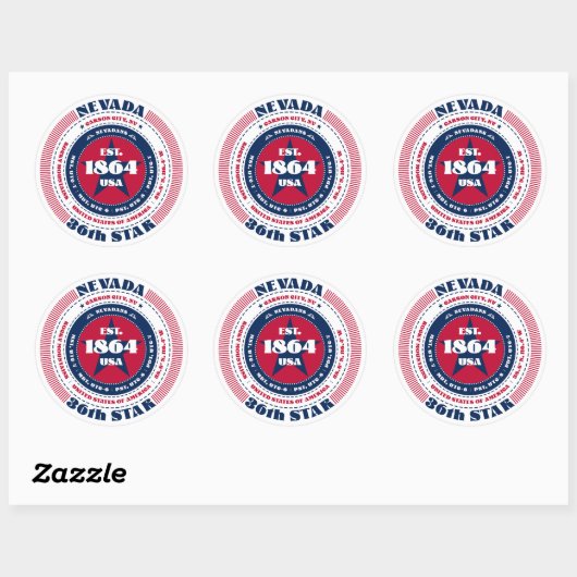 Patriotic Nevada Circle Design Sticker (Vel)