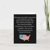 Patriotic New Colossus Emma Lazarus Quote Usa Gift Kaart (Voorkant)