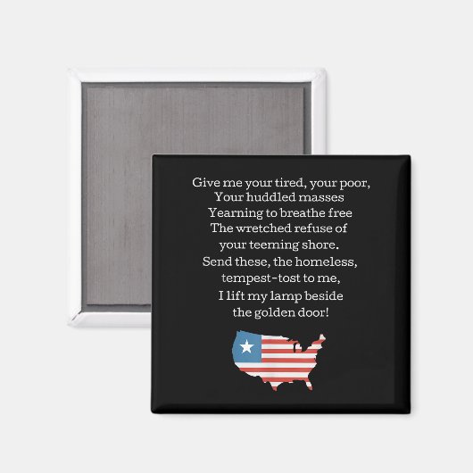 Patriotic New Colossus Emma Lazarus Quote Usa Gift Magneet (Voorkant / Achterkant)
