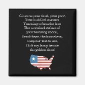 Patriotic New Colossus Emma Lazarus Quote Usa Gift Magneet (Voorkant)