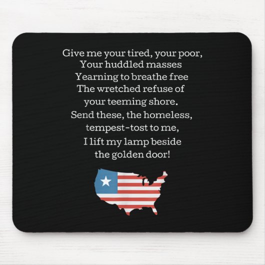 Patriotic New Colossus Emma Lazarus Quote Usa Gift Muismat (Voorkant)