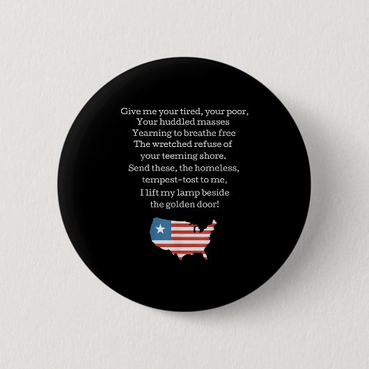 Patriotic New Colossus Emma Lazarus Quote Usa Gift Ronde Button 5,7 Cm (Voorkant)