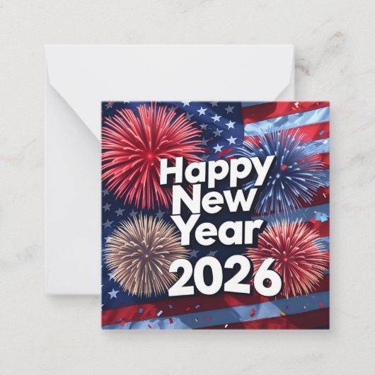 Patriotic New Year 2026 Greeting Card Notitiekaartje (Voorkant)