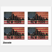 Patriotic New York Skyline American Flag Rechthoekige Sticker (Vel)