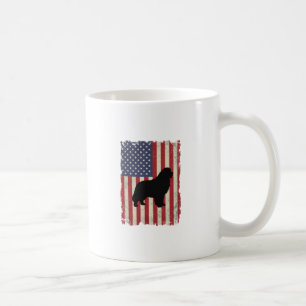 Patriotic Newfoundland DOG Amerikaanse vlag Vintag Koffiemok