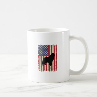 Patriotic Newfoundland DOG Amerikaanse vlag Vintag Koffiemok