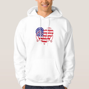 Patriotic Nurse Amerikaanse vlag hart Hoodie