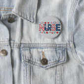 Patriotic Nurse Badge - Cute USA Ronde Button 5,7 Cm (In situ)