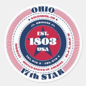 Patriotic Ohio Circle Design Sticker (Voorkant)