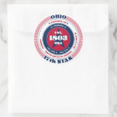 Patriotic Ohio Circle Design Sticker (Tas)
