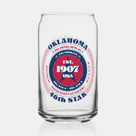Patriotic Oklahoma Typography Drinkware Set Blikvorm Glas