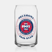 Patriotic Oklahoma Typography Drinkware Set Blikvorm Glas (Achterkant)