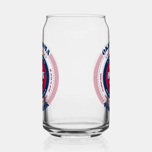 Patriotic Oklahoma Typography Drinkware Set Blikvorm Glas (Rechts)