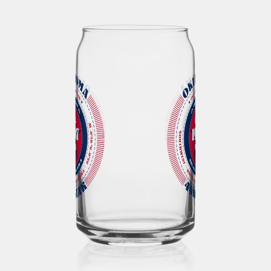 Patriotic Oklahoma Typography Drinkware Set Blikvorm Glas (Links)