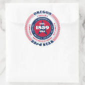 Patriotic Oregon Circle Design Sticker (Tas)