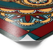 Patriotic Owl Mandala Foto Afdruk (Hoek)