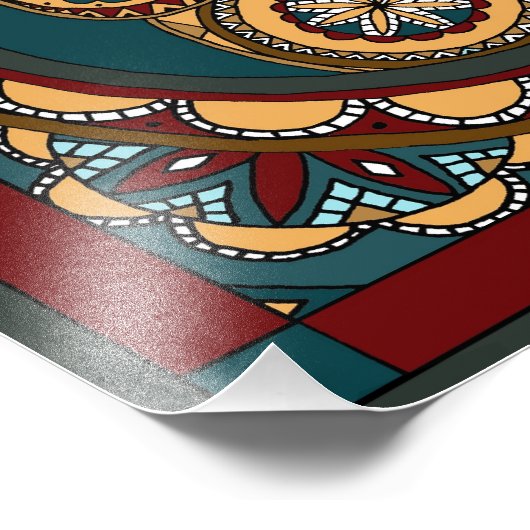 Patriotic Owl Mandala Foto Afdruk (Hoek)