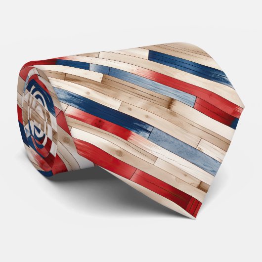 Patriotic Painted Planks  Stropdas (Opgerold)