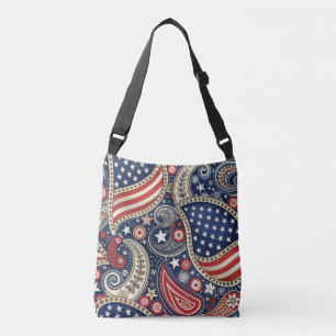 Patriotic Paisley Crossbody Tas