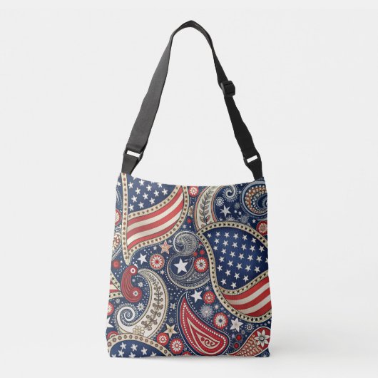Patriotic Paisley Crossbody Tas (Voorkant)