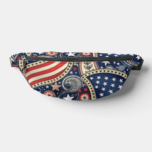 Patriotic Paisley Print Cut Naaitas Heuptasje (Liggend)