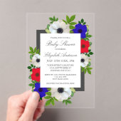 Patriotic Panda Anemone Baby shower Acryl Uitnodigingen (Insitu (Draagbaar))