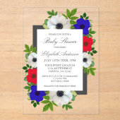 Patriotic Panda Anemone Baby shower Acryl Uitnodigingen (Voorkant)
