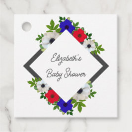 Patriotic Panda Anemone Baby shower Bedankjes Labels