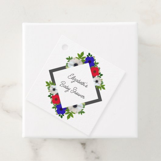 Patriotic Panda Anemone Baby shower Bedankjes Labels (In situ)