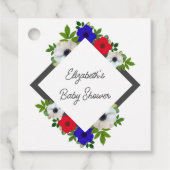 Patriotic Panda Anemone Baby shower Bedankjes Labels (Voorkant)