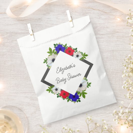 Patriotic Panda Anemone Baby shower Bedankzakje (Geknipt)