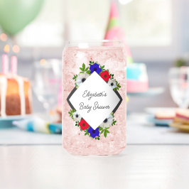 Patriotic Panda Anemone Baby shower Blikvorm Glas