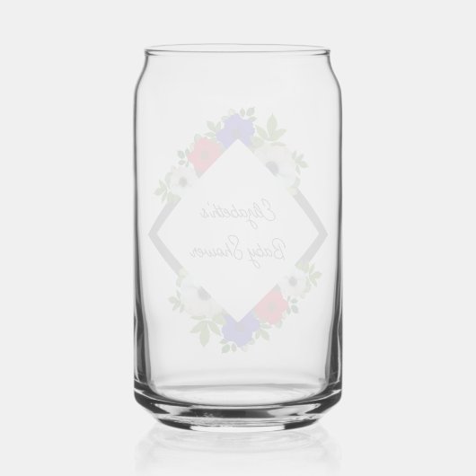 Patriotic Panda Anemone Baby shower Blikvorm Glas (Achterkant)