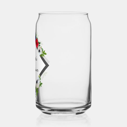 Patriotic Panda Anemone Baby shower Blikvorm Glas (Links)