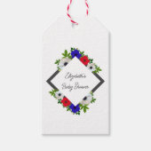 Patriotic Panda Anemone Baby shower Cadeaulabel (Voorkant)