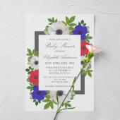 Patriotic Panda Anemone Baby shower Kaart