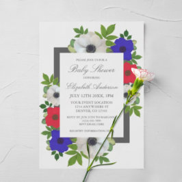 Patriotic Panda Anemone Baby shower Kaart