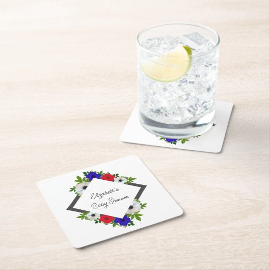 Patriotic Panda Anemone Baby shower Kartonnen Onderzetters (Insitu)